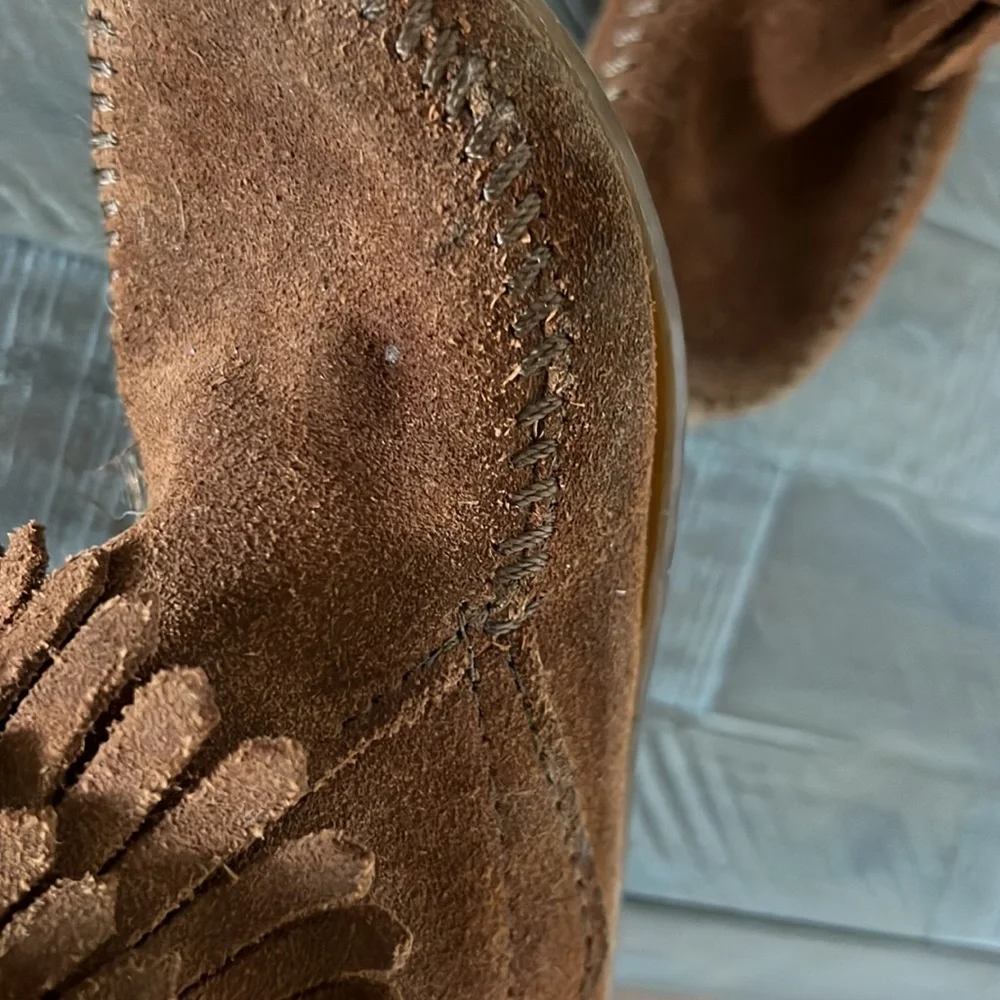 Minnetonka Double Fringe Side Zip Boot